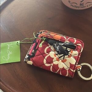 Vera Bradley Bittersweet Red and White Key Card Holder